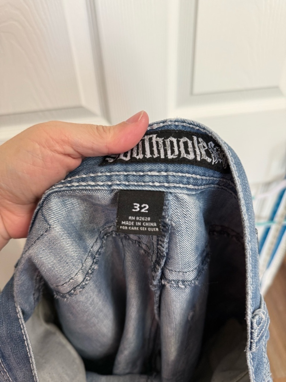 Southpole Jeans Mens 32x31 Blue Denim Y2K Baggy Straight Skater Streetwear - Picture 7 of 8